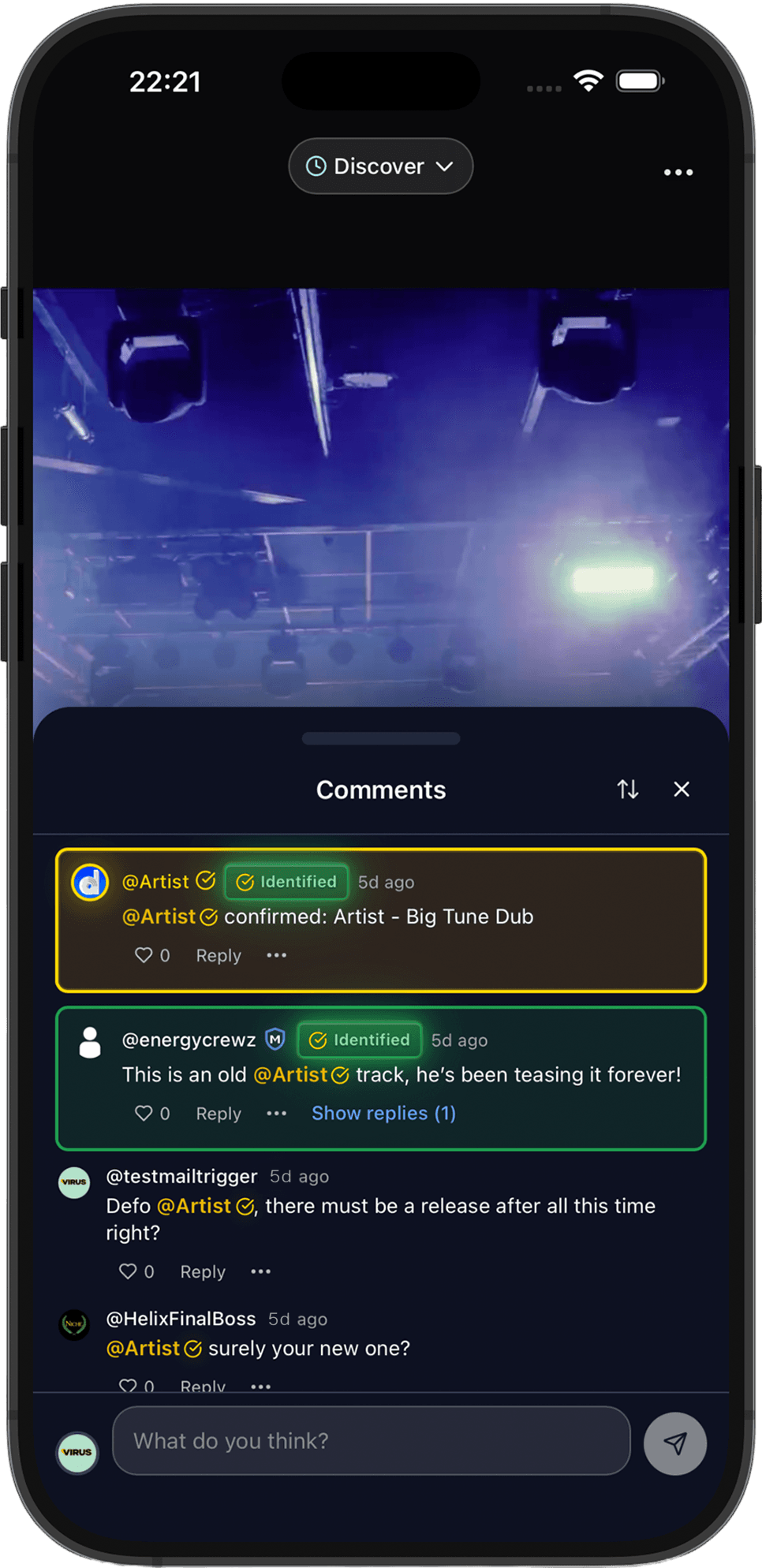 Track confirmation on dub hub — verifying your music in community comments and identifications